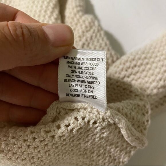 L.A. Hearts Pacsun Sea Breeze Open Stitch knit Sweater ivory cotton beachy XS - Picture 8 of 9